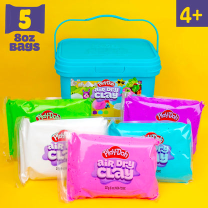 Play-Doh Brand Multicolor Air Dry Clay Bucket, 40 oz, 5 Colors, Paintable Clay Lightweight & Crumble-Free Sculpting Clay, Arts and Crafts Supplies, Kids Craft Material