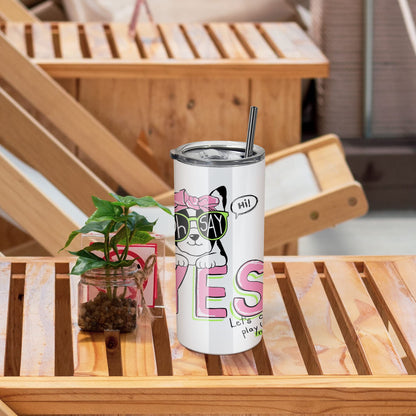 AGH 6 Pack 22 oz White Sublimation Tumblers with Metal Straw, Stainless Steel Double Wall Insulated Straight Fatty Cups Blank with Splash Lid