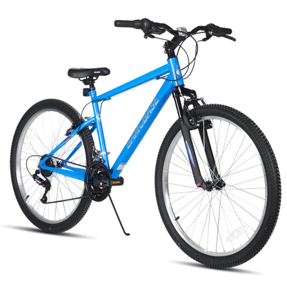 HH HILAND 27 Inch Mountain Bike, Mens Womens MTB with 18 Speeds, High-Tensile Steel Frame, V Brake, Hardtail Bicycle for Adults Blue