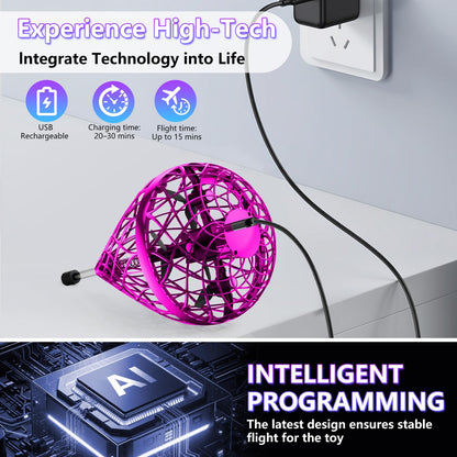 Tikduck 2026 Flying Bouncing Ball Toy - USB Rechargeable, Hand-Controlled with 3D Flips & Multi-Player Fun - Interactive Orb Toy for Kids, Teens & Adults - Indoor & Outdoor Play (Purple)