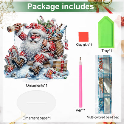 Diamond Painting Kit Christmas Desktop Ornaments, Special Shape Diamond Art Painting Kits Tabletop Ornaments for Adult Beginner, Diamond Art Ornament for Christmas Home Office Decor
