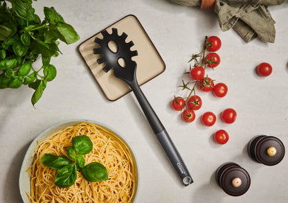 Culinare Spaghetti Spoon with Portion Measure, Heat Resistant Pasta Server Safe for Non Stick Cookware, Dishwasher Safe