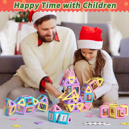 Toddler Girl Toys, Magnetic Tiles 44pcs, Birthday Gifts Ideas for Girls Age 3-5, Magnetic Building Blocks, Magnet STEM Montessori Toddler Kids Christmas Toys Gifts for 3 4 5 6 7 Year Old Girls
