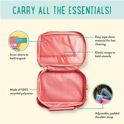PlanetBox Rover Stainless Steel Bento Box Style Lunch Box Kit for Kids with 5 Compartments, Includes Insulated Lunch Bag, Leakproof Food Containers and Matching Mermaid Lagoon Magnets