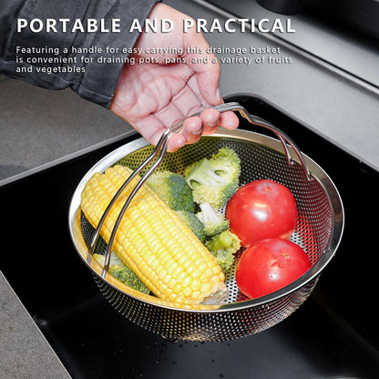 ICEICE Stainless Steel Steamer Basket - Vegetable & Dumpling Steamer Insert for Pots, Instant Pot Accessories with Handles & Feet, Multi-Purpose Mesh Strainer for Cooking, Fruits (Silvery, Small)
