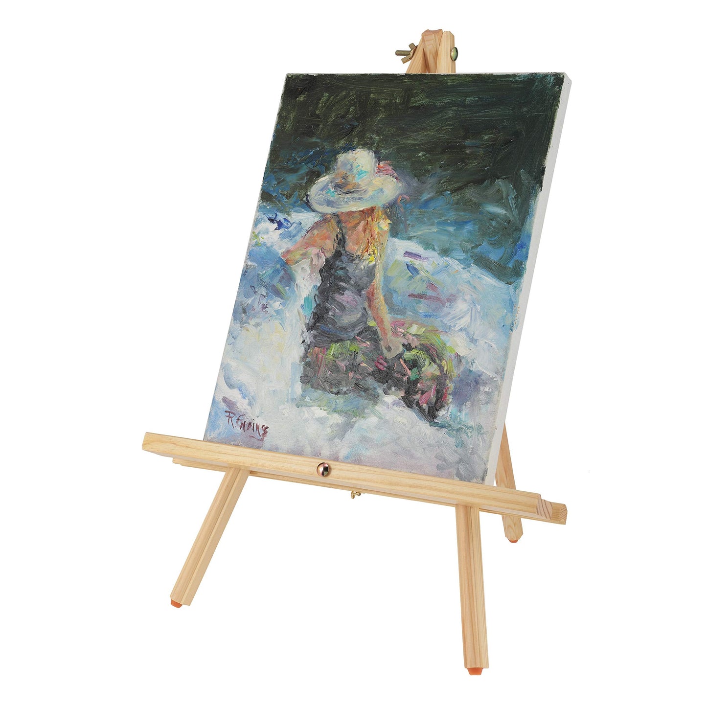 Creative Mark Thrifty Wood Tripod Display Easel Stand for Painting Pack of 12 - Durable Light Weight and Foldable, Perfect Drawing and Painting - Mahogany Finish - Ideal for Artist
