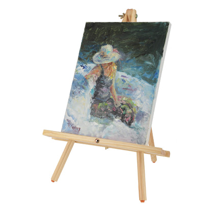 Creative Mark Thrifty Wood Tripod Display Easel Stand for Painting Pack of 12 - Durable Light Weight and Foldable, Perfect Drawing and Painting - Mahogany Finish - Ideal for Artist
