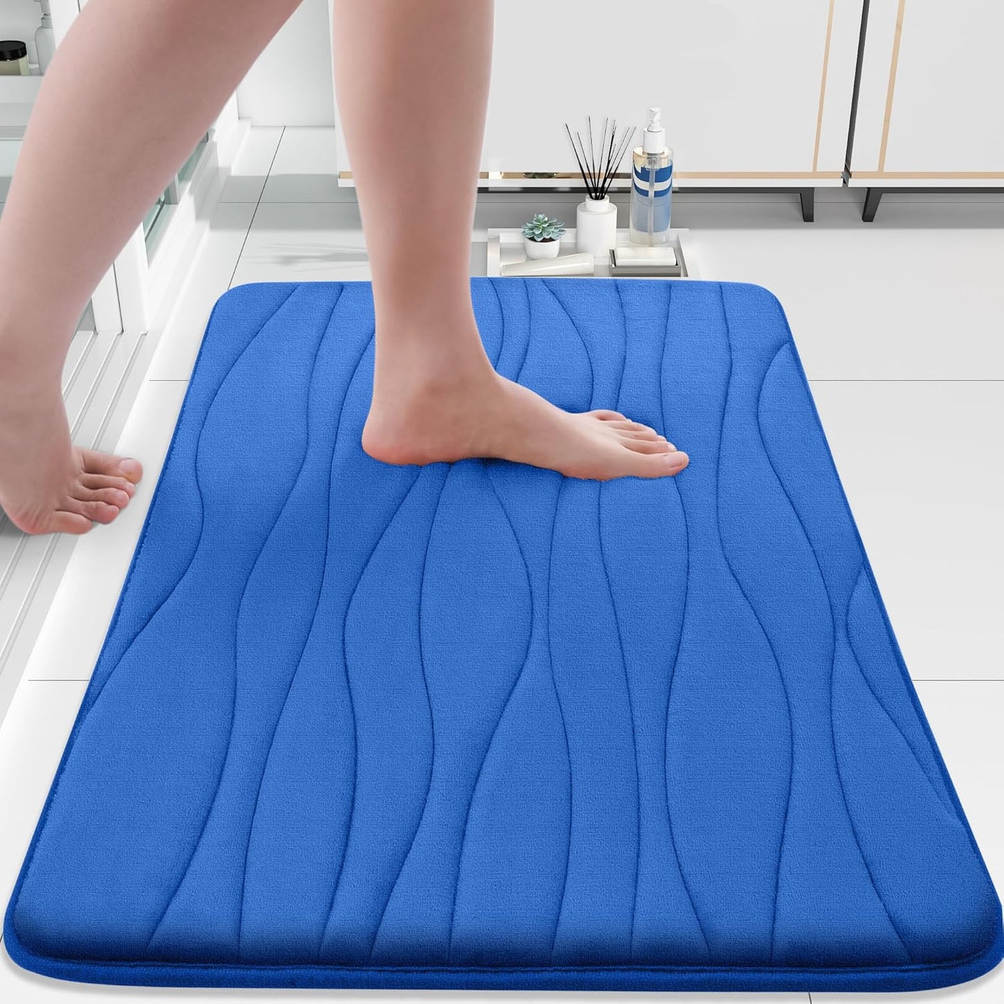 Buganda Memory Foam Bathroom Rug Mat, 30x20, Extra Soft and Absorbent Non-Slip Bath Mats for Bathroom Floor, Tub and