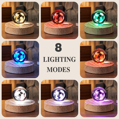 Woanger Wooden Display Stand, LED Square Display Stand, Lighted Base for Glass Art,, LED Light Base for Crystal, Jewelry & Figurines