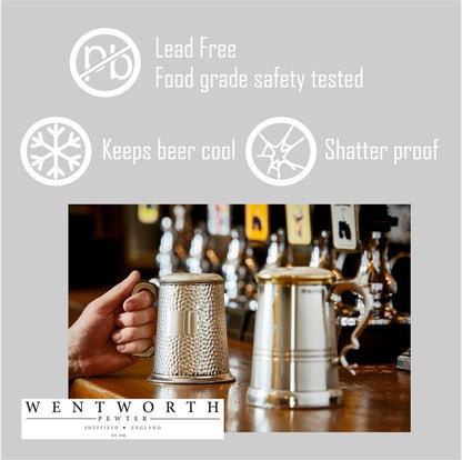 Wentworth Pewter - Nymph Handle 1 Pint Pewter Tankard