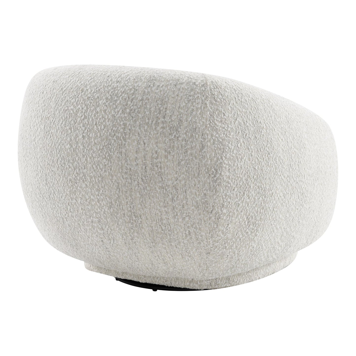 Furniture of America Corra Modern Boucle 41.7-inch Swivel Chair with 360-degree Swivel Base, Sloped Curved Backrest and Armrest for Living Room, Office, Beige