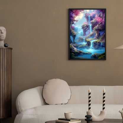 Diamond Art Kits for Adults,Dream Forest Waterfall Diamond Paintings Kits for Beginners,5D DIY Paint By Diamonds,Full Round Drill Diamond Dot Gem Art Painting Kits,for Home Wall Decor 11.8X15.7 Inch
