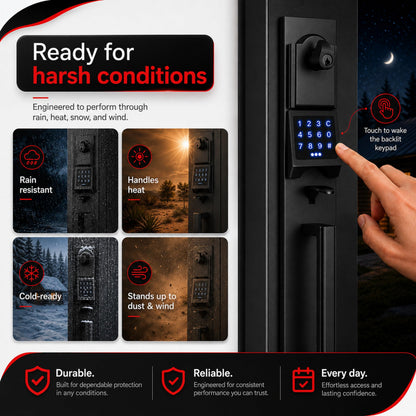 NEWBANG Digital Front Door Handleset with Keypad for Double Doors in Black Finish- Electronic Lockset with Dummy Set