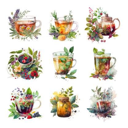 XERE 144 Pcs Tea Sets Four Seasons Sticker Book for Journaling Notebooks, Sketchbook, Bookmark Making, Junk Journal, Budget Planner, Scrapbook Art Supplies Stickers