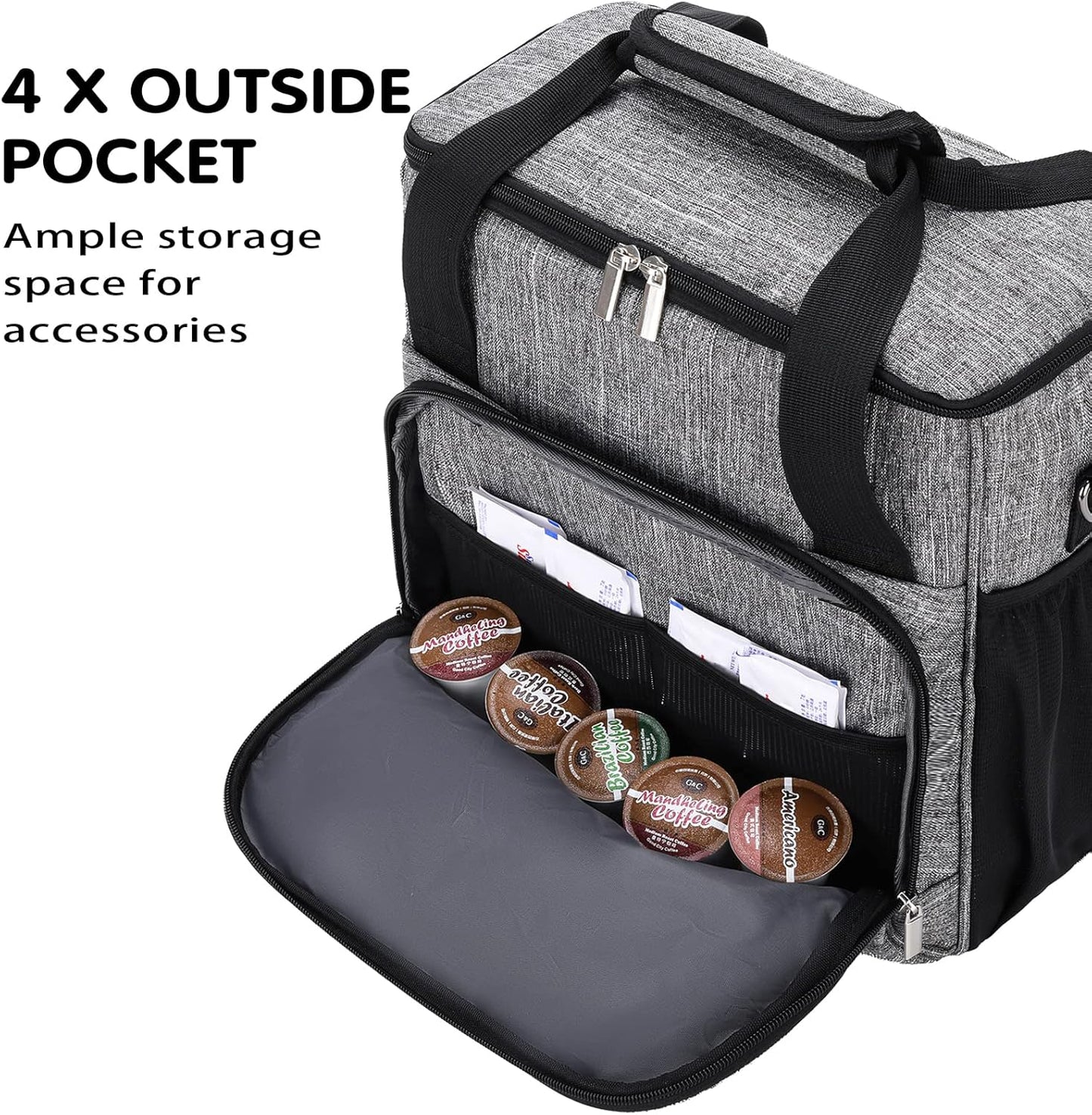 Coffee Maker Carrying Bag for Keurig K-Mini or K-Mini Plus, Grey Storage Mini Tote Case for Travel