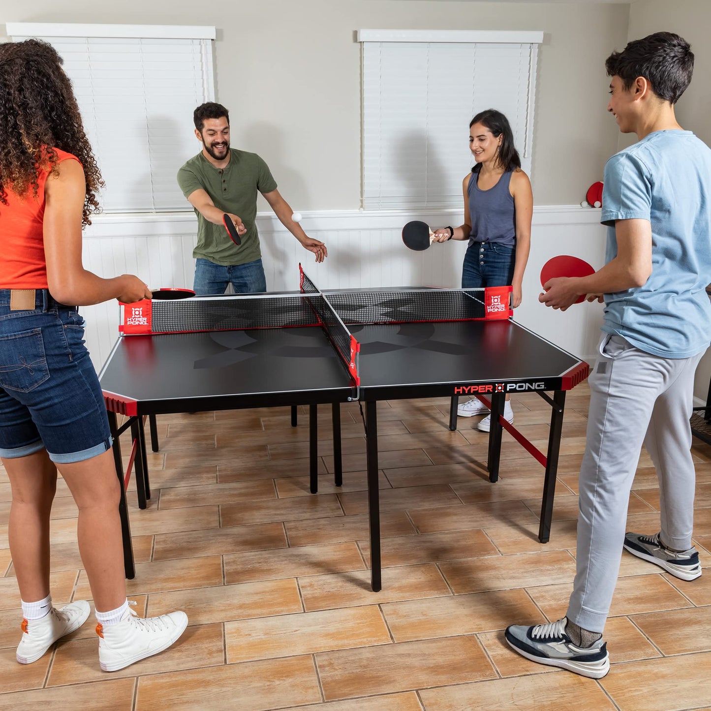 EastPoint Sports Hyper Pong 4-Way Table Tennis - Four Square Ping Pong Mashup Fun for The Whole Family