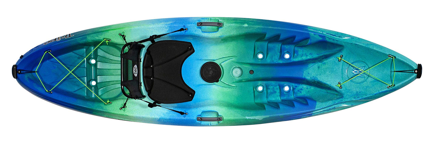Perception Tribe 9.5 - Recerational Kayak Sit on Top - Large Rear Storage with Tie Downs - 9.5 ft - Déjà Vu