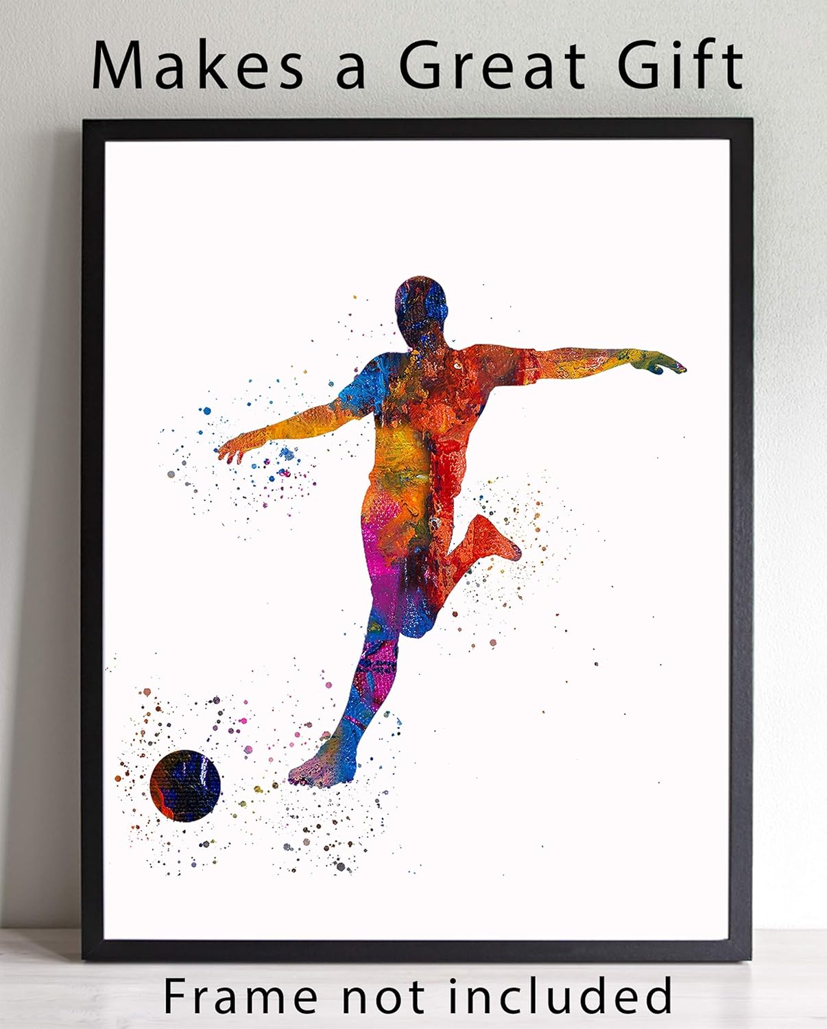 Male Soccer Player Abstract Sport Wall Art Print 11x14 for Teen Boy Bedroom Decor