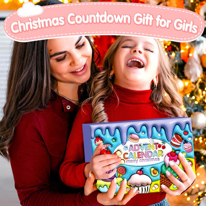 Slime Advent Calendar 2026 for Grils, Christmas Countdown Calendar for Kids, 24 Days of Xmas Count Down Calendar for Girls and Boys