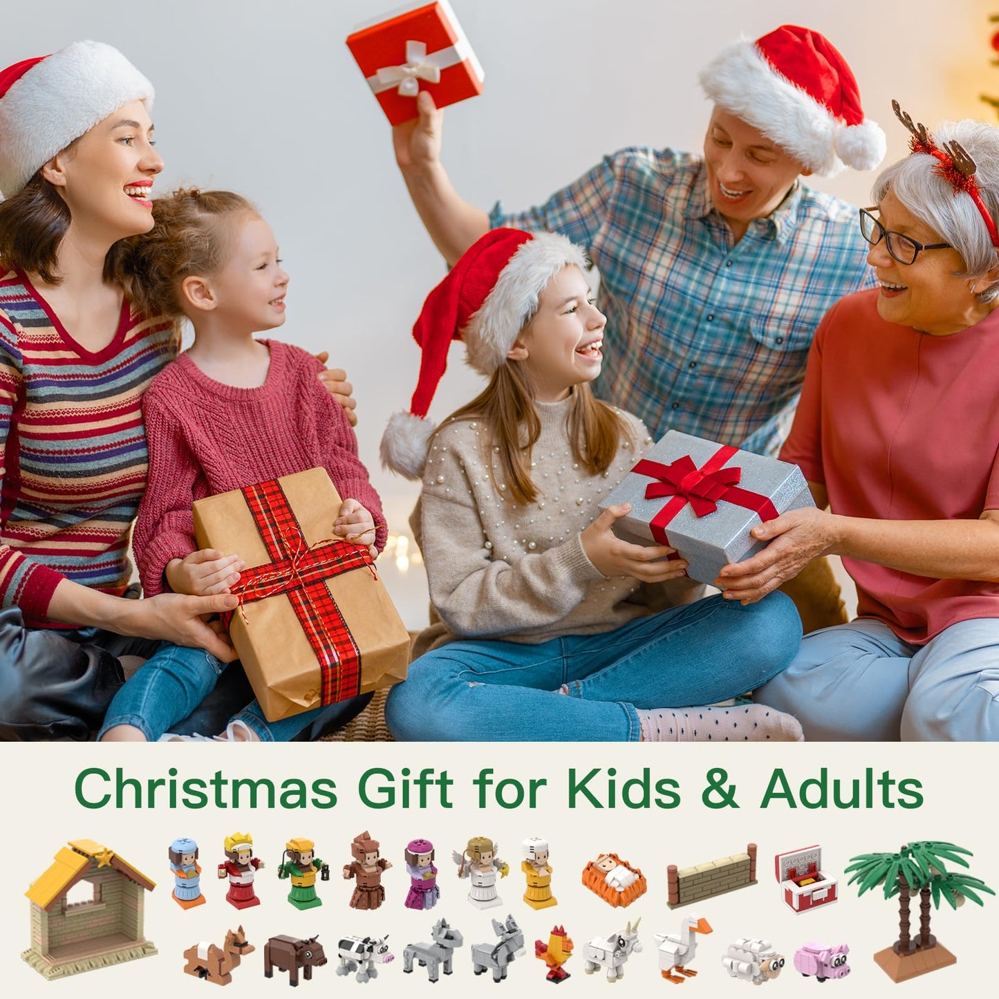 Nativity Advent Calendar 2025 Build Blocks Jesus Christmas Advent Scene Gifts Individual Packaging