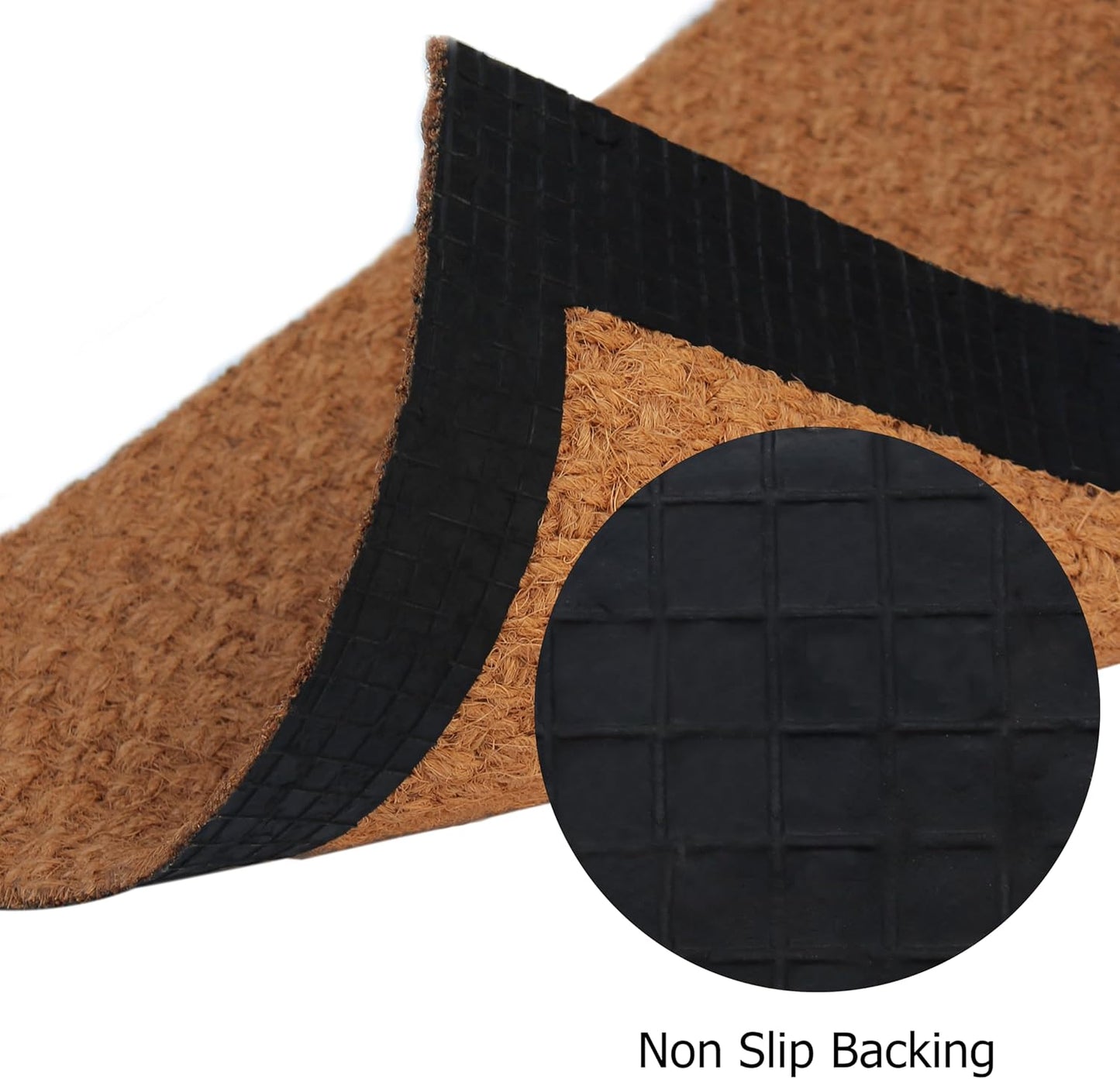 Woven Coir Doormat - 2 Pack Non-Slip Heavy Duty Welcome Mat, Easy Clean Durable Entryway Front Door High Traffic