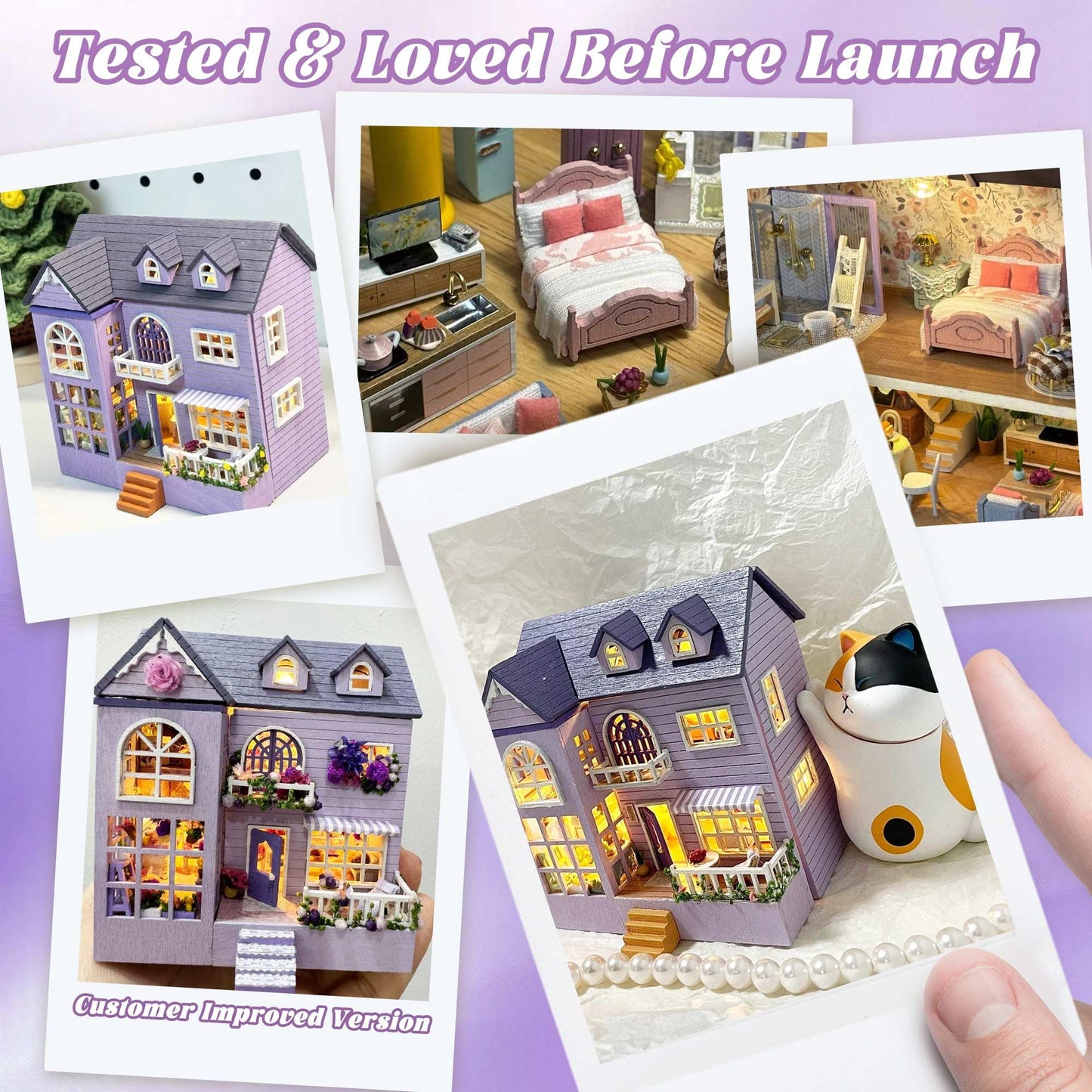 Flever Dollhouse Miniature DIY House Kit Creative Room with Furniture for Romantic Valentine's Gift (Happy House)