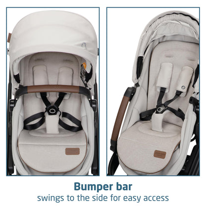 Maxi-Cosi Tayla Max Baby Strollers, Modular with Adjustable Seat, Converts to Lie-Flat Carriage, Parent and World Facing View, Lightweight, Desert Wonder