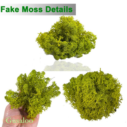 Gusaloo Preserved 5oz Moss Artificial Moss Natural Fresh Green Moss for Craft Handicraft Arts Floral Project Wall Decor Table Decor Wedding Centerpieces Garden Terrariums Decoration