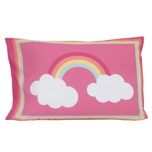 CARTERS Rainbow Unicorn 4 Piece Toddler Bedding Set, Pink, Aqua, White