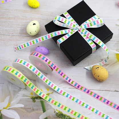 YERELO Easter Ribbon, 54 Yards 3/8'' Size 6 Yard x 9 Roll Ribbons Gift Wrapping Ribbon Hair Bow Wreath Making for Easter DIY Craft Party Decoration