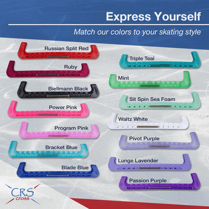 CRS Cross Ice Skate Guards, Soakers and Towel Gift Set. Essential Ice Skating Hard Guard and Soft Skate Blade Cover Accessories for Figure Skating or Hockey (Triple Teal, Large)