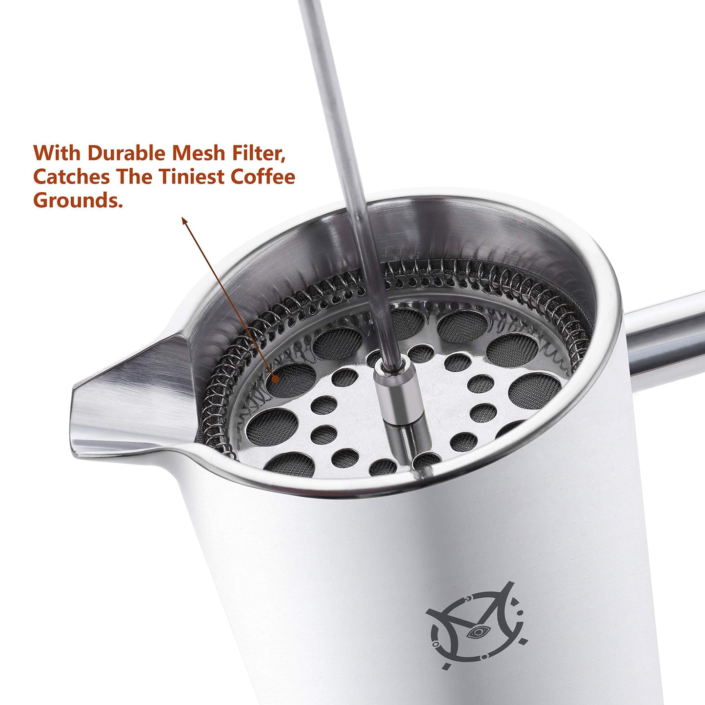 MAGICAFÉ French Press Coffee Maker – 2 Cups Small Stainless Steel Coffee Maker Double Walled French Press 750ML/24OZ