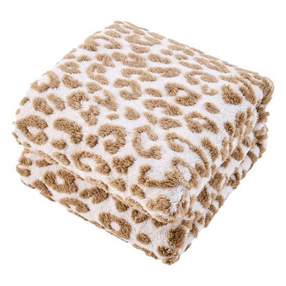 FY FIBER HOUSE Fluffy Blanket Cheetah Print Blanket Twin Blankets for Bed Couch - 60"x80", Brown