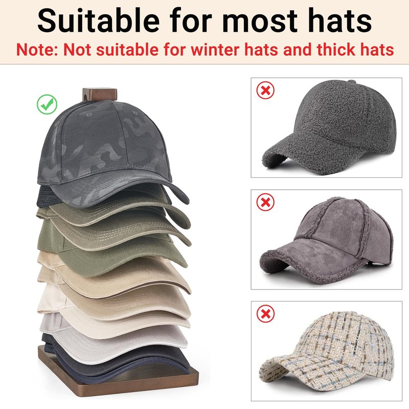 Mkono Hat Organizer for Baseball Caps, Hat Rack Hold Up to 10 Hats Baseball Caps Tabletop Hat Holder Storage Display for Closet, Dresser, Entrance, Shelf