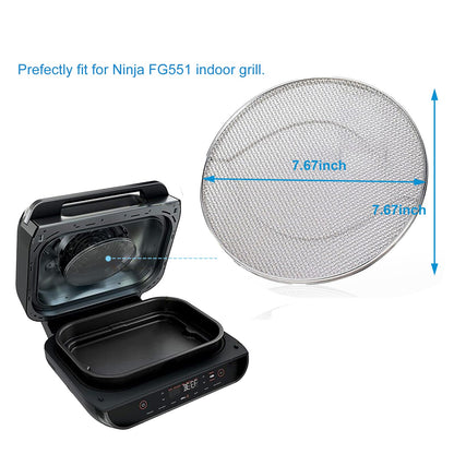 Yidata 2-Pack Splatter Shield for Ninja Foodi FG551, 304 Stainless Steel Reusable Splash Guard, Oil Proof & Dishwasher Safe Air Fryer Grill Accessories