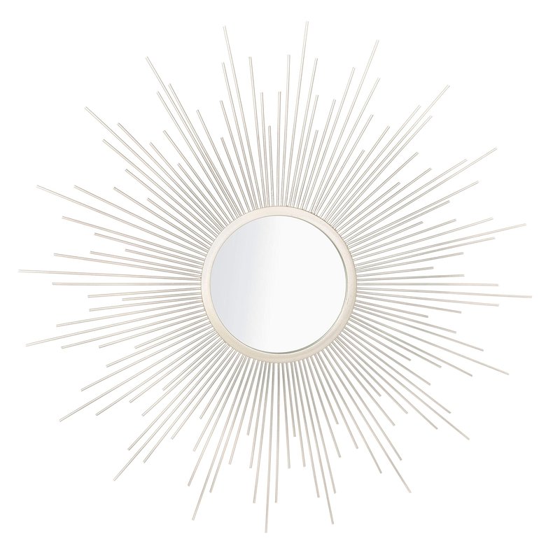 Safavieh Home Collection Alves 30-inch Champagne Sunburst Round Mirror