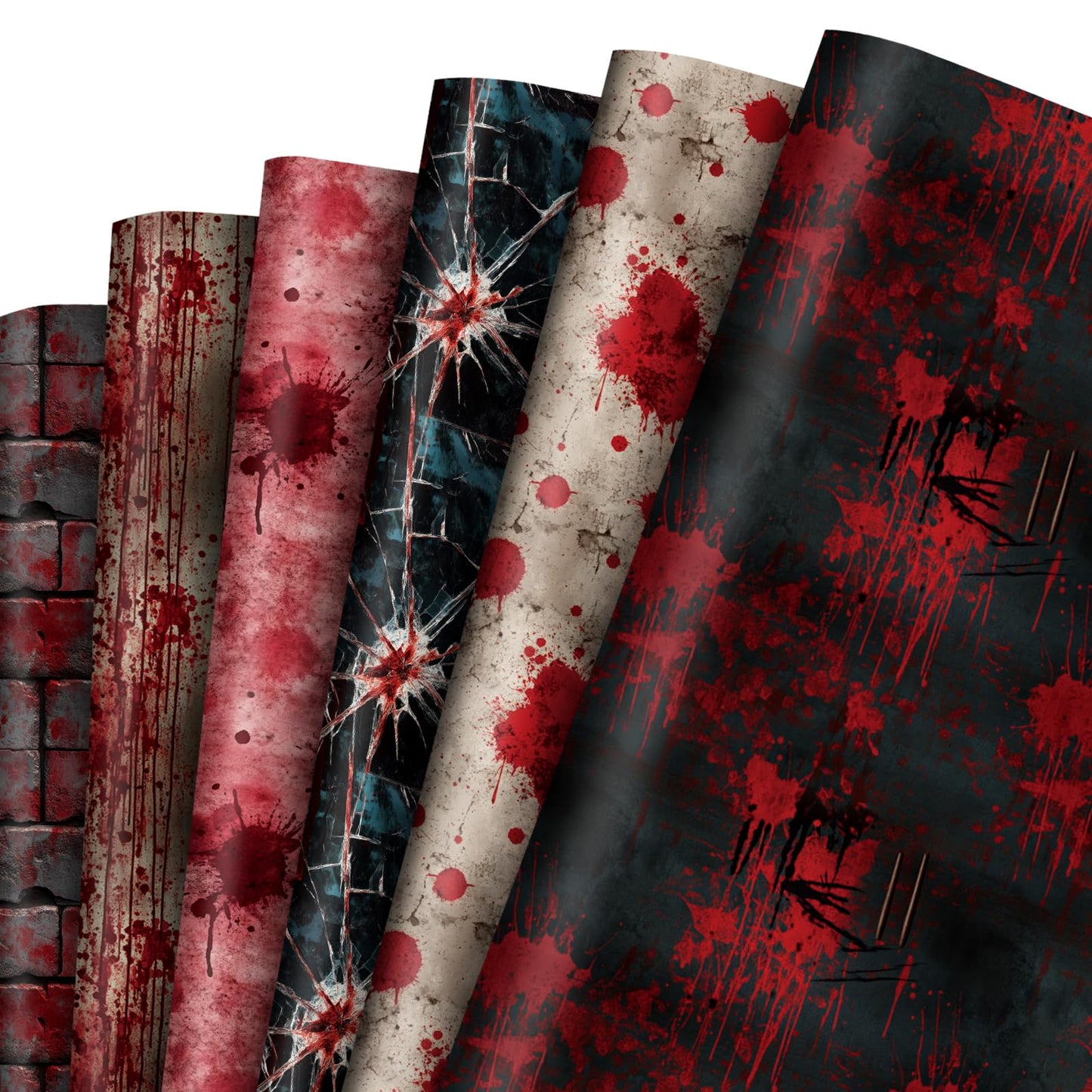 Whaline 12 Sheets Halloween Bloody Wrapping Paper - Not Roll - Scary Blood Splash Gift Wrap Paper Folded Flat for DIY Crafts Holiday Horror Spooky Eve Night Party, 19.7 x 27.6 Inch