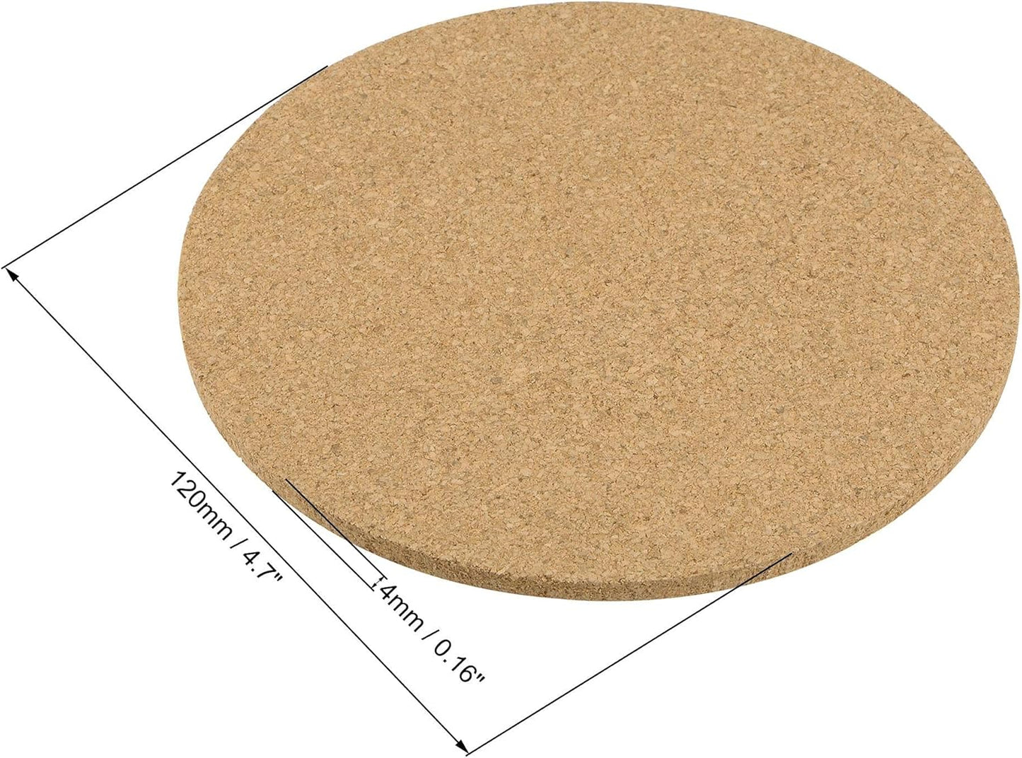 uxcell Cork Coasters, Wooden Trivet Drinks Mats, Round 4.7 Inch Diameter, 0.16 Inch Thick for Home Bar Kitchen (Pack of
