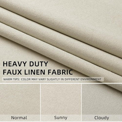 ChrisDowa 100% Blackout Curtains - Birch Solid Thermal Insulated Drapes | 45" Long, 2 Panels for Bedroom & Living Room
