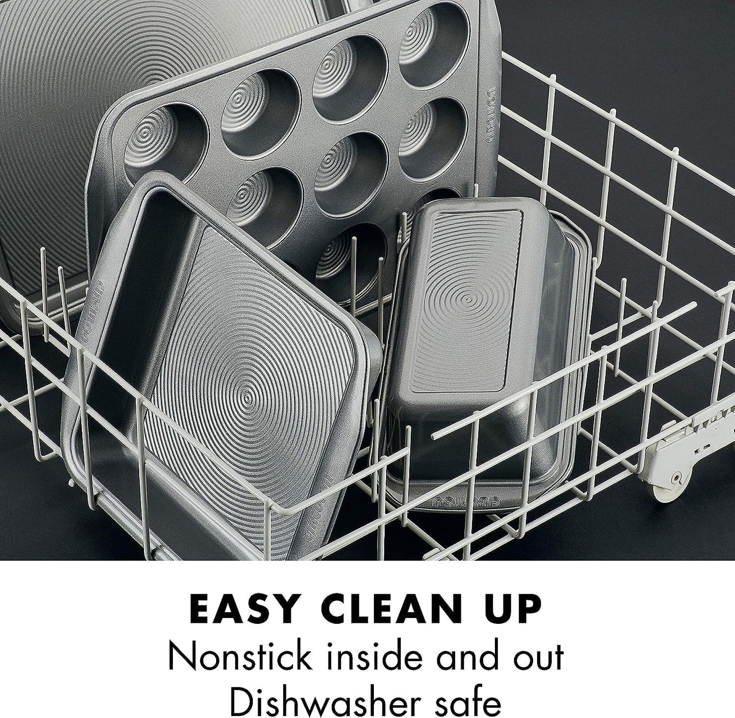 Circulon Nonstick 12-Cup Muffin Tin, Gray Steel Bakeware