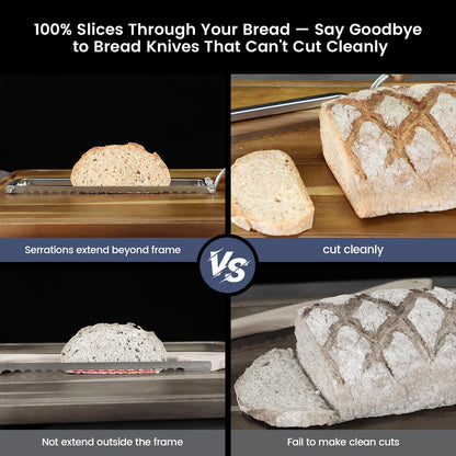 SYOKAMI 2025 Upgrade Bread Knife for Homemade Bread, World's 1st Real Bow-Design Sourdough Bread Slicer, Razor-Sharp Cutter for Crusty Sourdough & Baguette, 4 Thickness Scale Marks, Gift for Mom