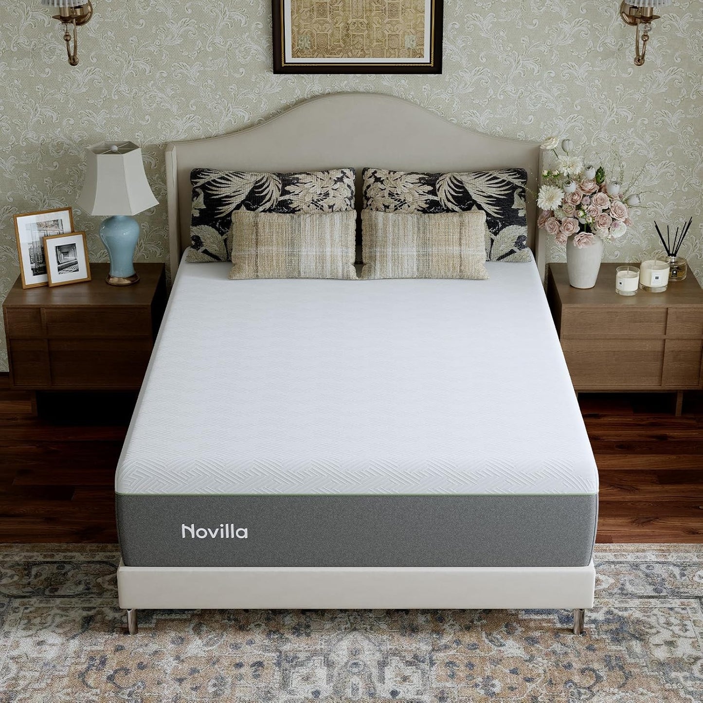 Novilla Bliss Twin XL Mattress - 10 Inch Green Tea Memory Foam for Refreshing Sleep | Cool-Touch Cover & Pain Relief