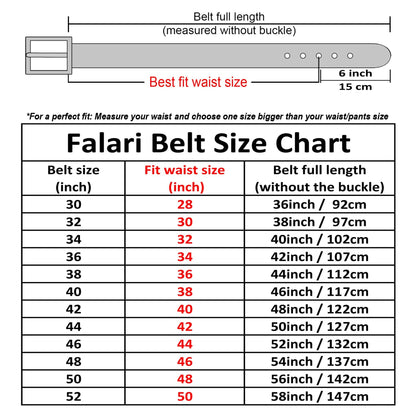 Falari Men Genuine Leather Casual Dress Belt With Single Prong Buckle 9028-ORG-34