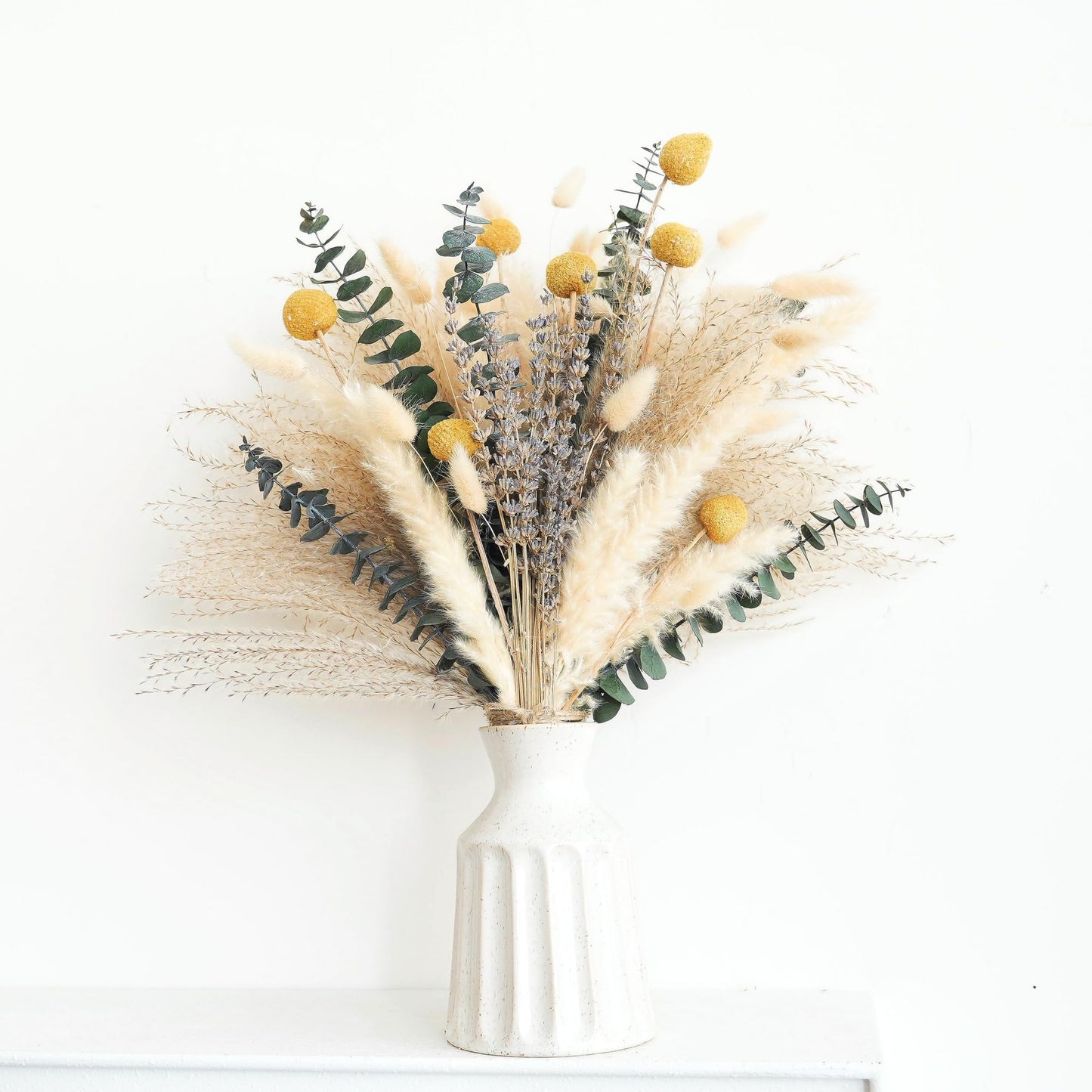 Dried Pampas Grass Bouquet – Boho Pampas Grass Decor for Home, Vase Fillers & Wedding — Natural Dried Flowers, Tall Pampas Grass for Floor Vase, Coastal, Scandinavian & Boho Room Decor (No Vase)