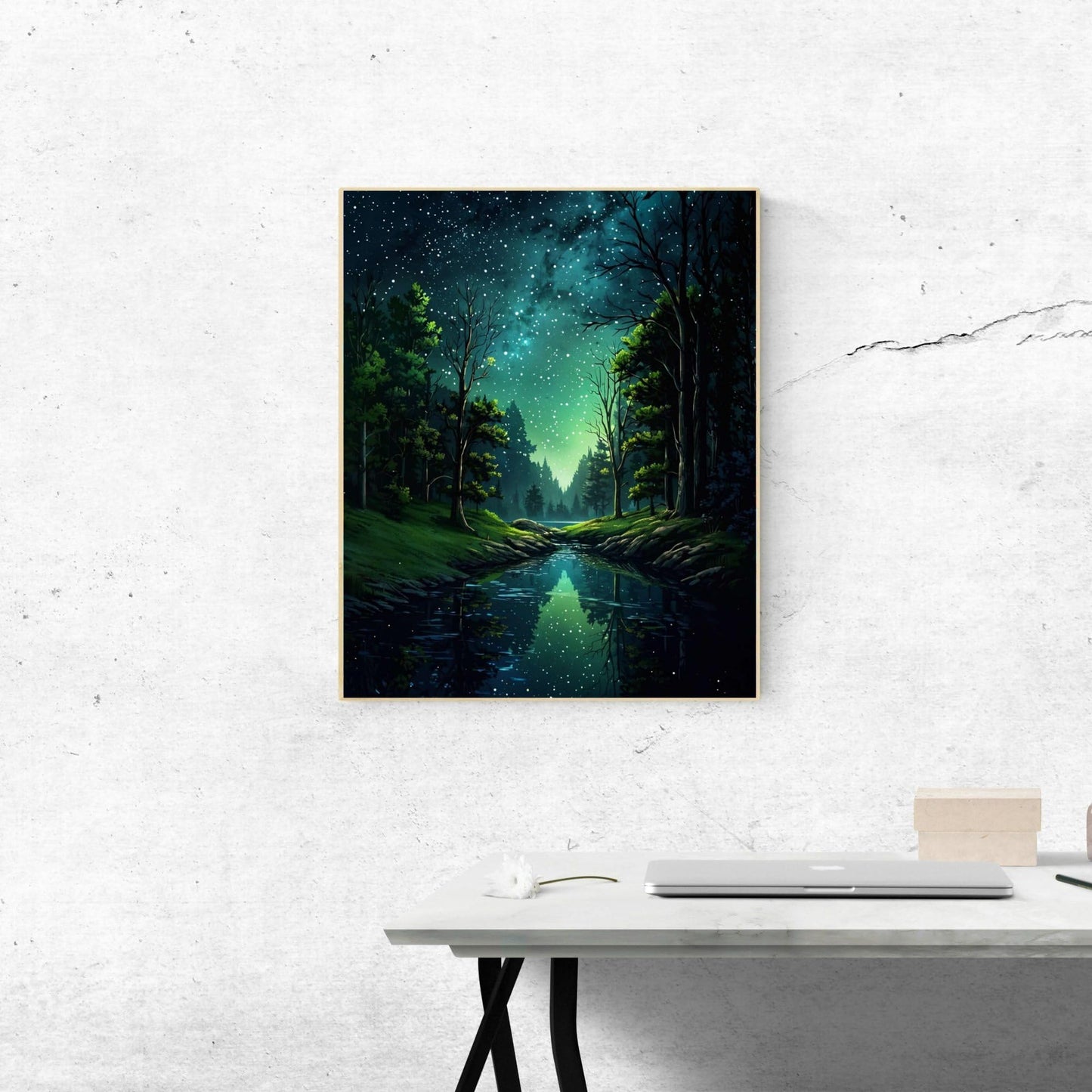 ldazao Starry Night Paint By Numbers Kit for Adults Beginner Forest Adult Paint By Number Kits Canvas Adults' Paint-By-Number Kits DIY Oil Painting for Gift Home Wall Decor 16x20 Inch