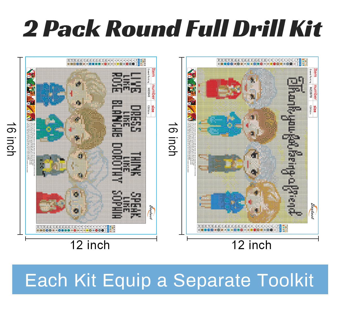 bestact Diamond Painting Kits,Diamond Art Kit for Adults Full Round Drill,Paint with Diamond for Gift,Wall Decor