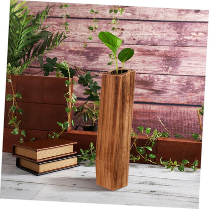 Desktop Wooden Flower Vases - Creative Flower Holder Home Decor, Decorative Plant Pots, Tabletop Decoration