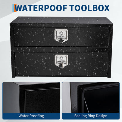 MOVECOM 36 Inch Truck Tool Box,T-Handle Lock Heavy Duty Steel Storage Tool Box, Tool Chest Organizer Lock and Keys, For Pickup, Truck Bed, RV, Trailer, Waterproof Box, Durable 36"x 18"x 20" Black