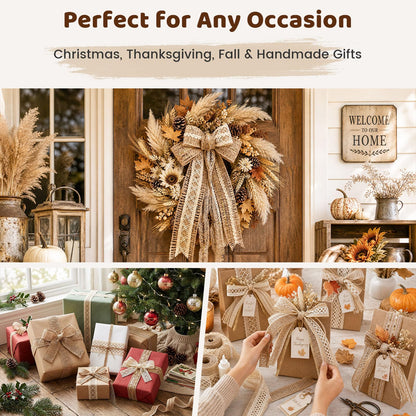 VGOODALL 9 Rolls Jute Ribbons,Lace Craft Ribbon Burlap 18 Meters for Crafts Wraping Gifts Party Holiday and Rustic Wedding Decorations