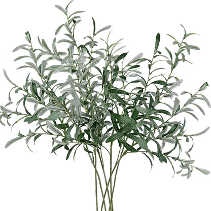 FiveSeasonStuff Lifelike Olive Branches - Premium 30-inch Faux Greenery with Realistic Leaves for Home and Events